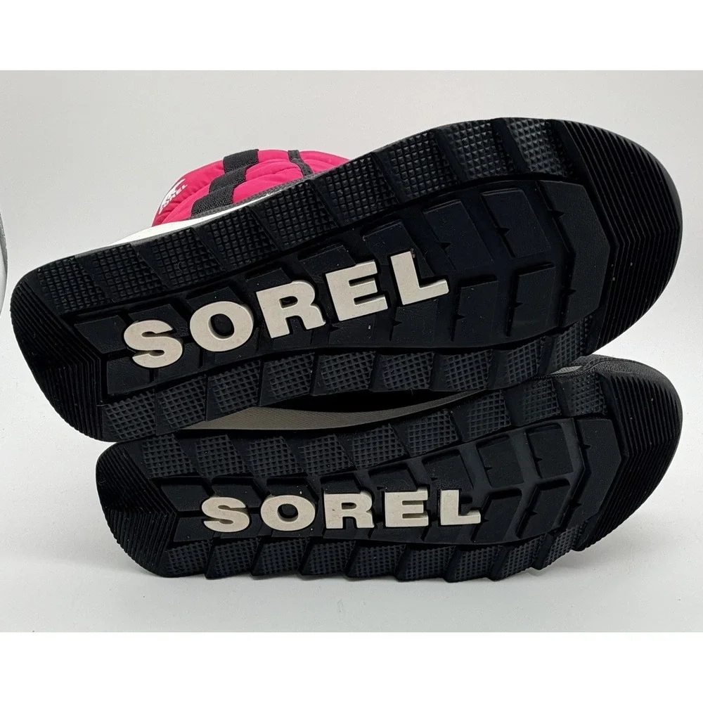 Sorel Winter Boot Size 4 Kids Cactus Pink Black Youth Whitney™ II Puffy